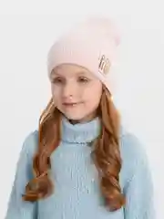 Кремовый шапка Amali для девочки, демисезонная, на флисовом подкладе