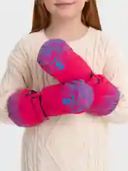 Тёмно-розовый варежки-краги детские, теплые, непромокаемые, 5-8 лет