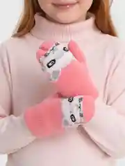 Коралловый варежки детские, зимние, утеплённые, шерстяные, двойные, с подкладом, для девочек и  мальчиков 3-7 лет