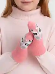 Коралловый варежки детские, зимние, утеплённые, шерстяные, двойные, с подкладом, для девочек и  мальчиков 3-7 лет