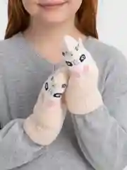 Карамельный варежки детские, зимние, утеплённые, шерстяные, двойные, с подкладом, для девочек и  мальчиков 3-7 лет
