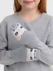Серый варежки детские, зимние, утеплённые, шерстяные, двойные, с подкладом, для девочек и  мальчиков 3-7 лет