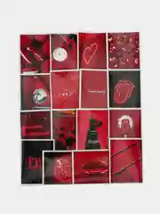 Наклейки стикеры "Красная эстетика", 16 штук, размер 4,5 х 6,5 см, для телефона, ежедневника