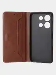 Коричневый чехол-книжка GQ для Infinix Note 30i из высококачественной кожи