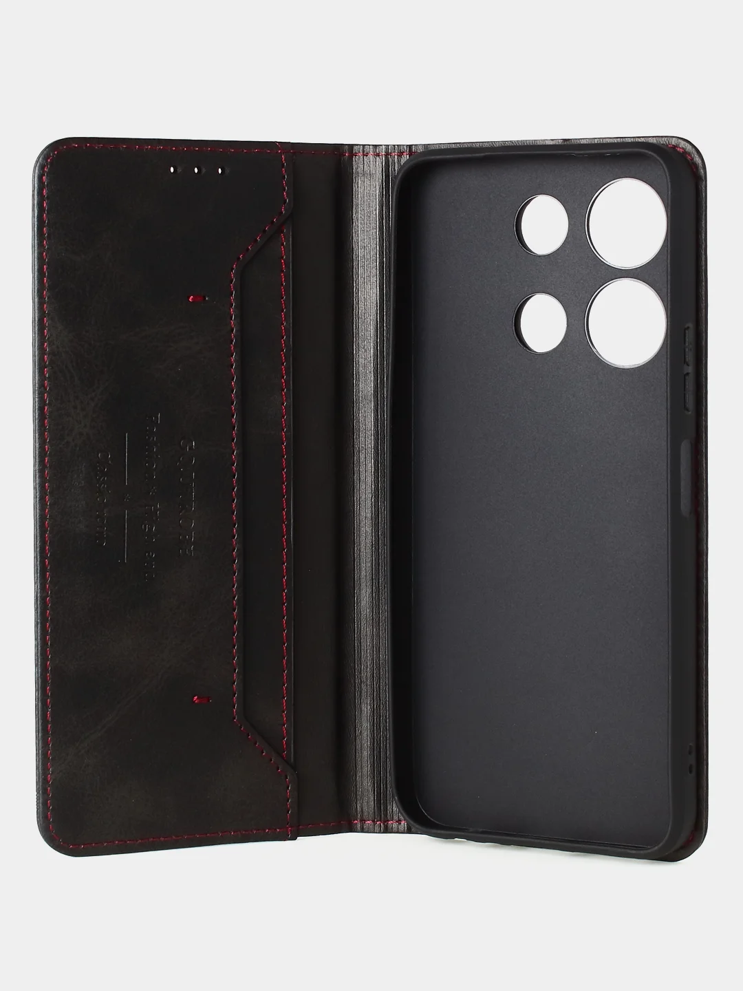 Черный чехол-книжка GQ для Infinix Note 30i из высококачественной кожи