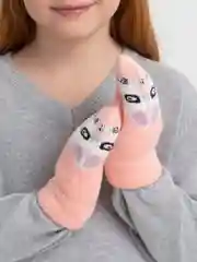 Розовый варежки детские, зимние, утеплённые, шерстяные, двойные, с подкладом, для девочек и  мальчиков 3-7 лет