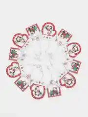 Красный набор новогодних елочных игрушек из дерева символ года