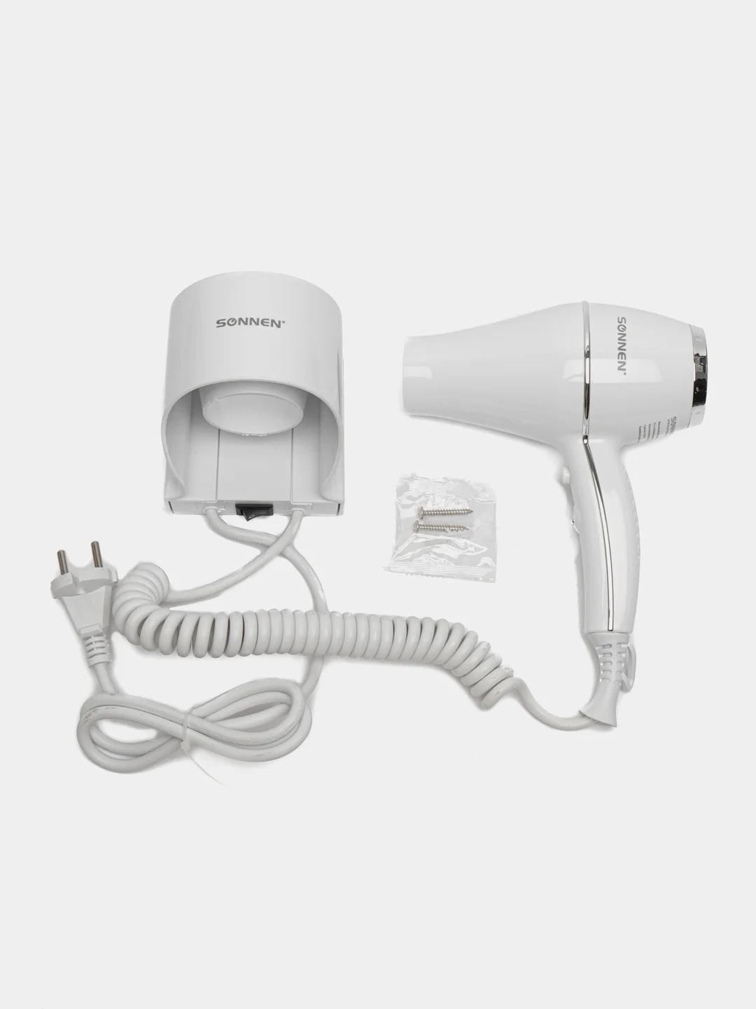 Фен для волос настенный Sonnen HD-2206 SUPER POWER, 1850 Вт, 2 скорости, белый, 608482