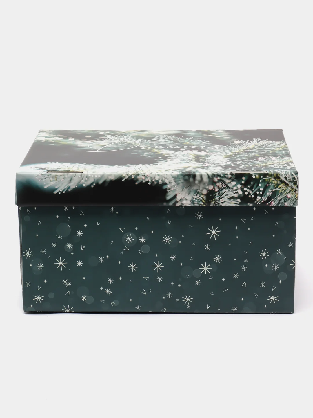 Бирюзовый коробки подарочные новогодние. Большие 31,5*25,6*16,1 см