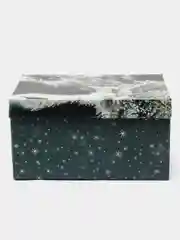Бирюзовый коробки подарочные новогодние. Большие 31,5*25,6*16,1 см