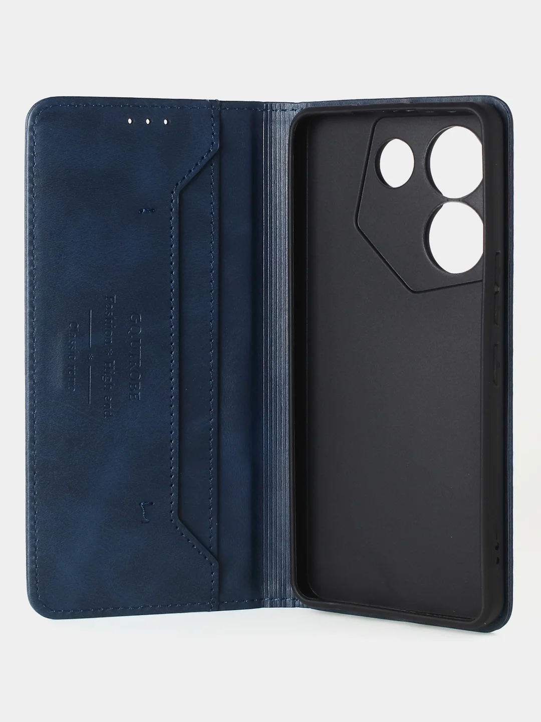 Темно-синий чехол-книжка GQ для Tecno Camon 20 Pro, 5G, из высококачественной искусственной кожи