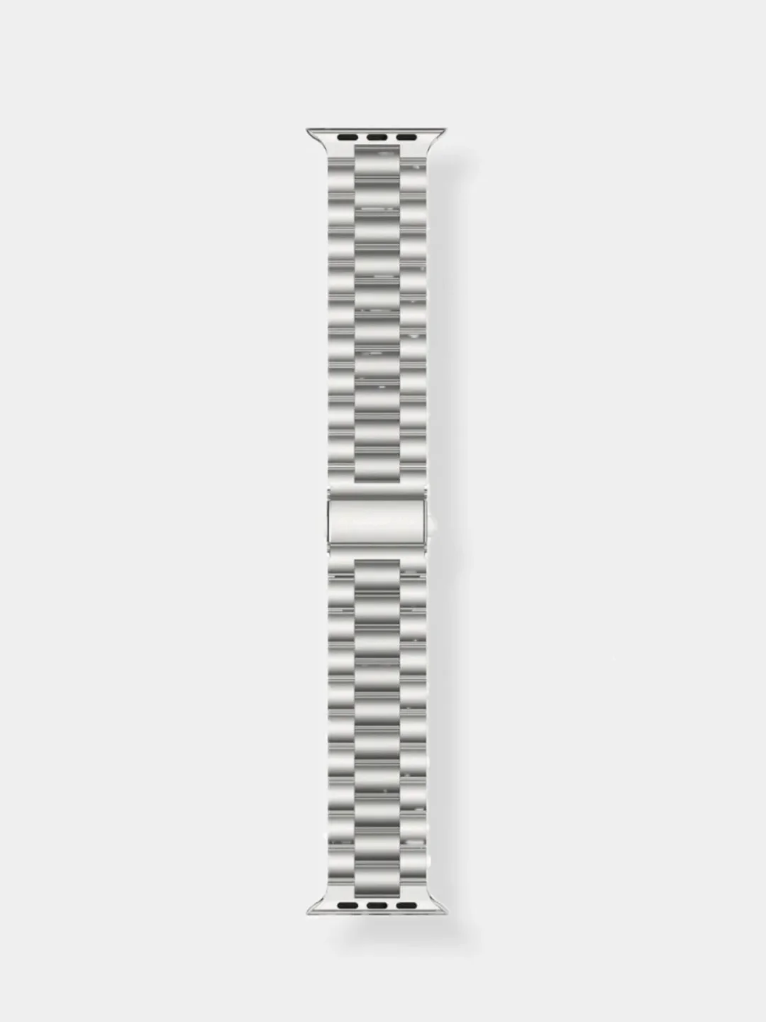 Серебряный блочный металлический ремешок для Apple Watch стальной