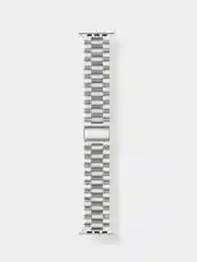 Серебряный блочный металлический ремешок для Apple Watch стальной