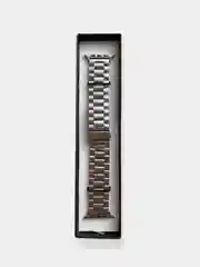 Серебряный блочный металлический ремешок для Apple Watch стальной
