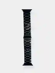 Черный блочный металлический ремешок для Apple Watch стальной