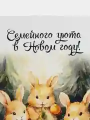 Лесной зеленый новогодняя открытка с милыми зверятами, открытка "С Новым Годом", набор открыток