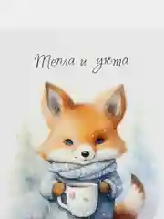 Рыжий новогодняя открытка с милыми зверятами, открытка "С Новым Годом", набор открыток