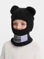 Угольный женская зимняя балаклава шапка в форме медведя для девочек