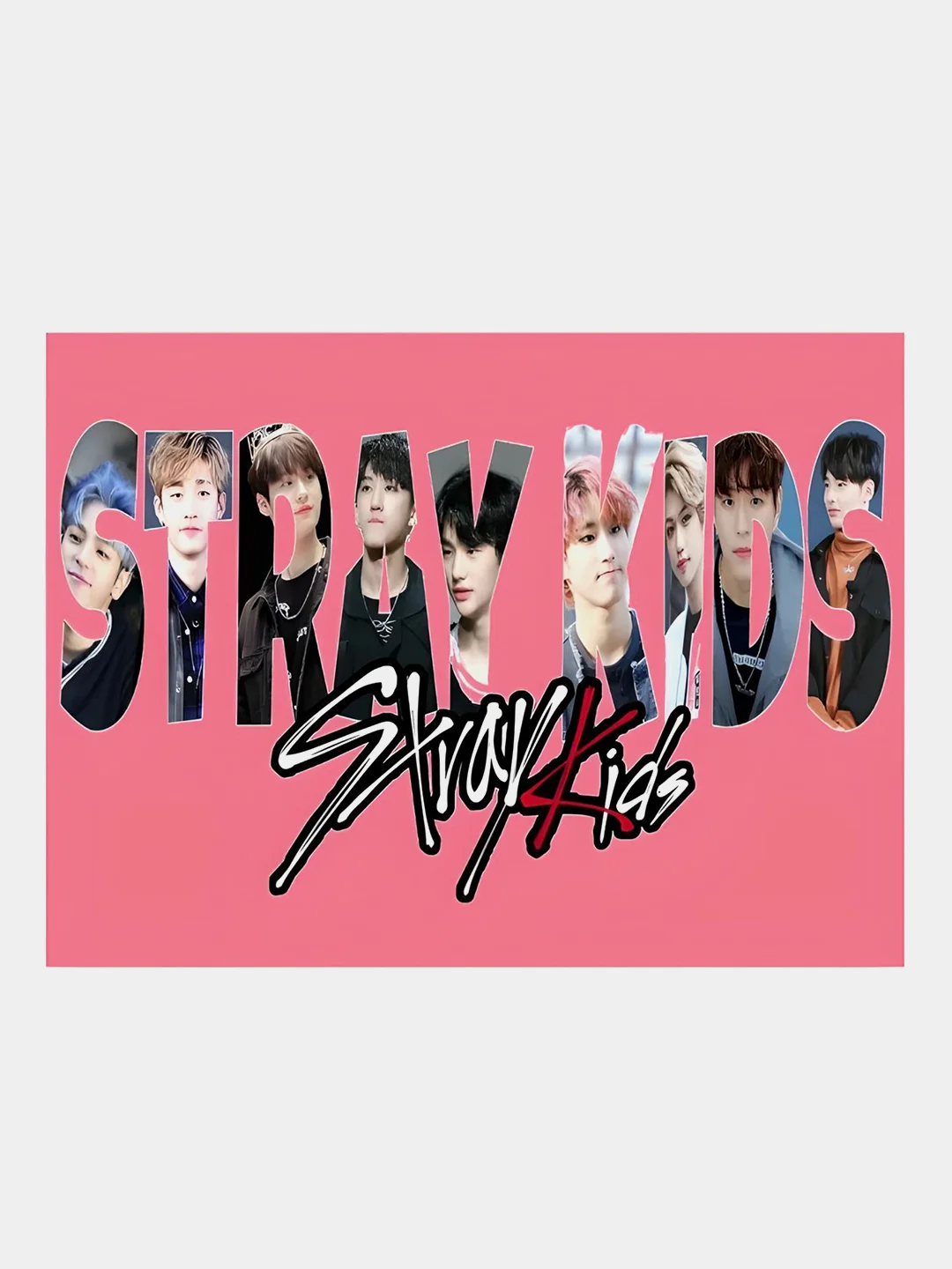 Розовый гибкий магнит на холодильник, k-pop StrayKids, BTS