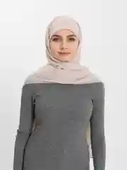 Бежевый меланж мусульманский платок, женский, шифоновый