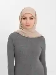 Бежевый мусульманский платок, женский, шифоновый