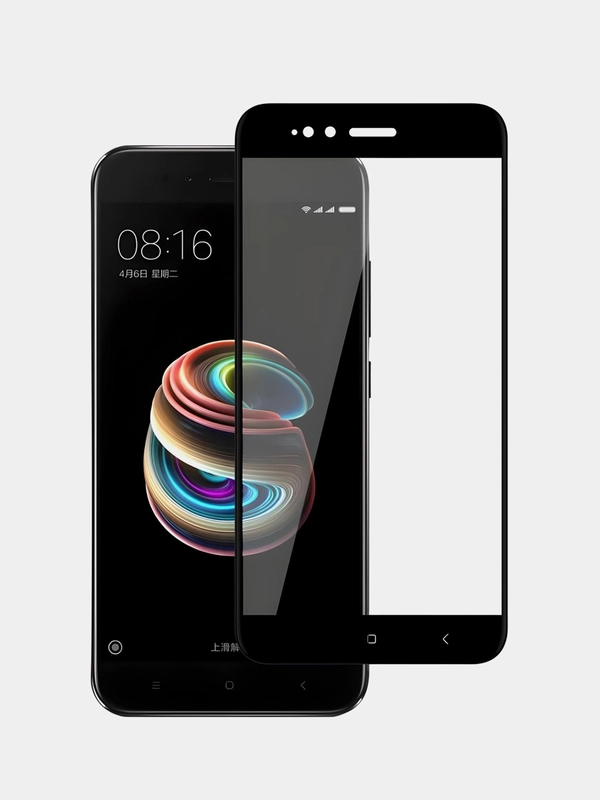Защитное стекло для Xiaomi RedMi Note 5X/A1 с черной рамкой