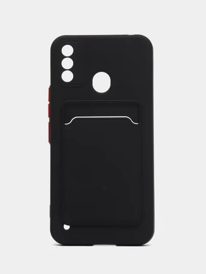 Силиконовый чехол для Itel A48 (Ител А48), с карманом для карт