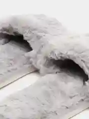 Серый тапочки домашние, женские, меховые, 4 цвета