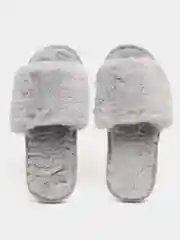 Серый тапочки домашние, женские, меховые, 4 цвета