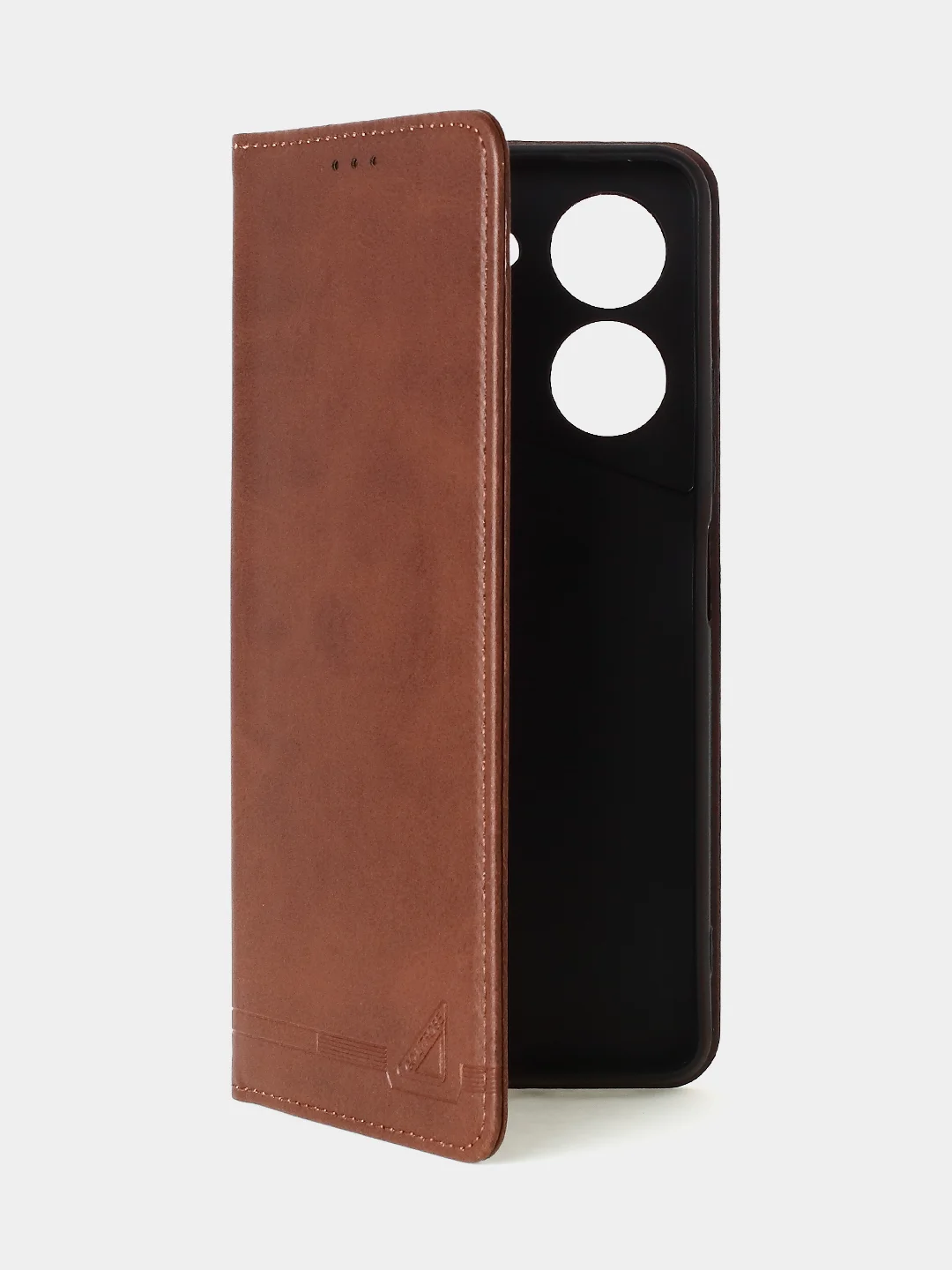 Коричневый чехол-книжка GQ для Tecno Pova 5 (4G), искусственная кожа