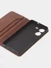 Коричневый чехол-книжка GQ для Tecno Pova 5 (4G), искусственная кожа