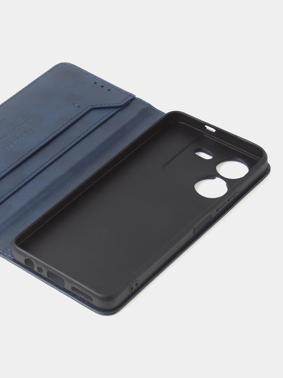 Синий чехол-книжка GQ для Tecno Pova 5 (4G), искусственная кожа