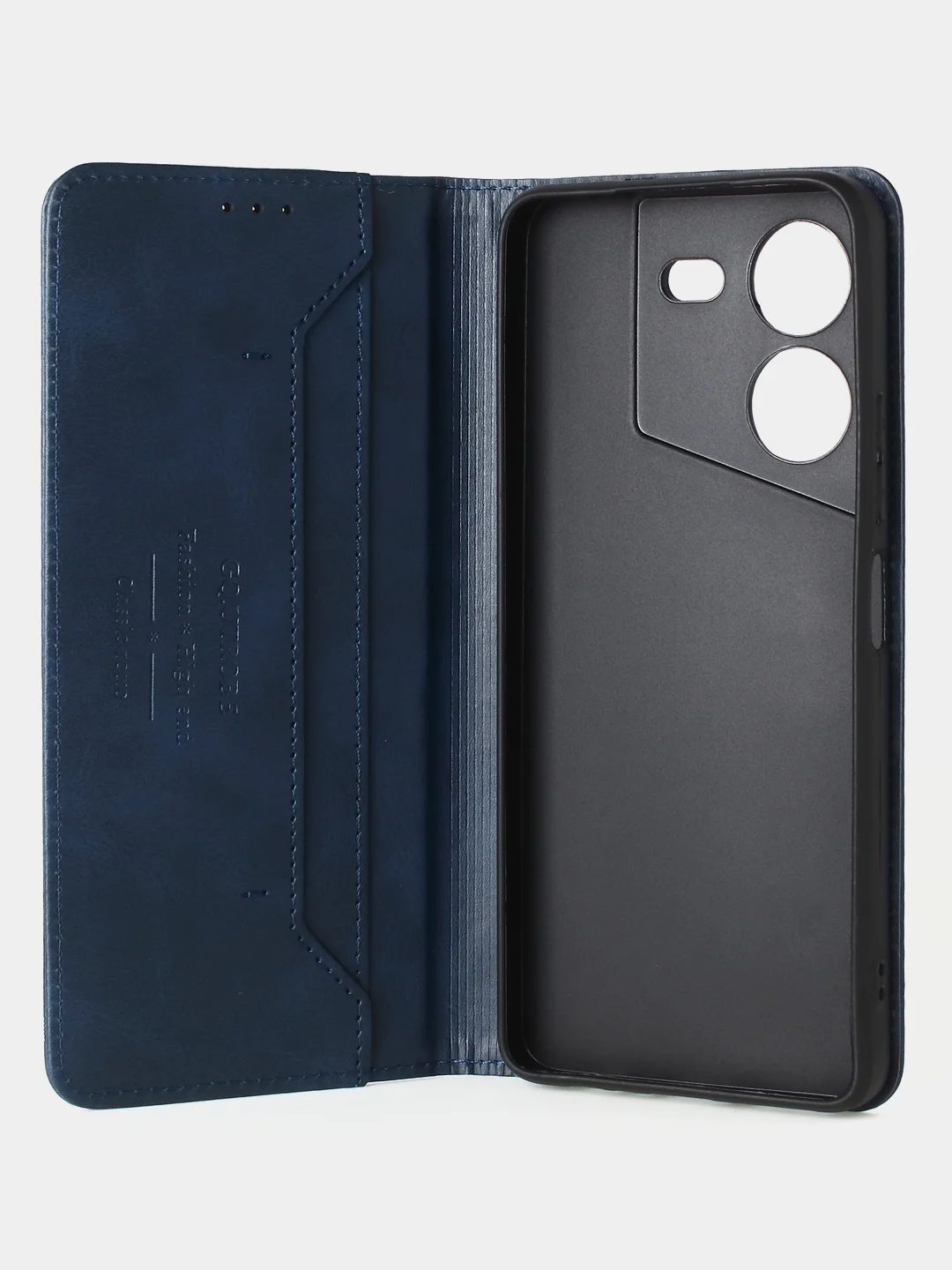 Синий чехол-книжка GQ для Tecno Pova 5 (4G), искусственная кожа