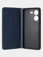Синий чехол-книжка GQ для Tecno Pova 5 (4G), искусственная кожа
