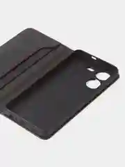 Черный чехол-книжка GQ для Tecno Pova 5 (4G), искусственная кожа