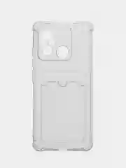 Силиконовый чехол для Xiaomi Redmi 12C (Сяоми Редми 12С), прозрачный, с карманом
