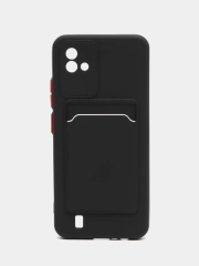 Силиконовый чехол для Realme C20, C11 2021, Narzo 50i c отсеком для карт, Реалми С20, С11