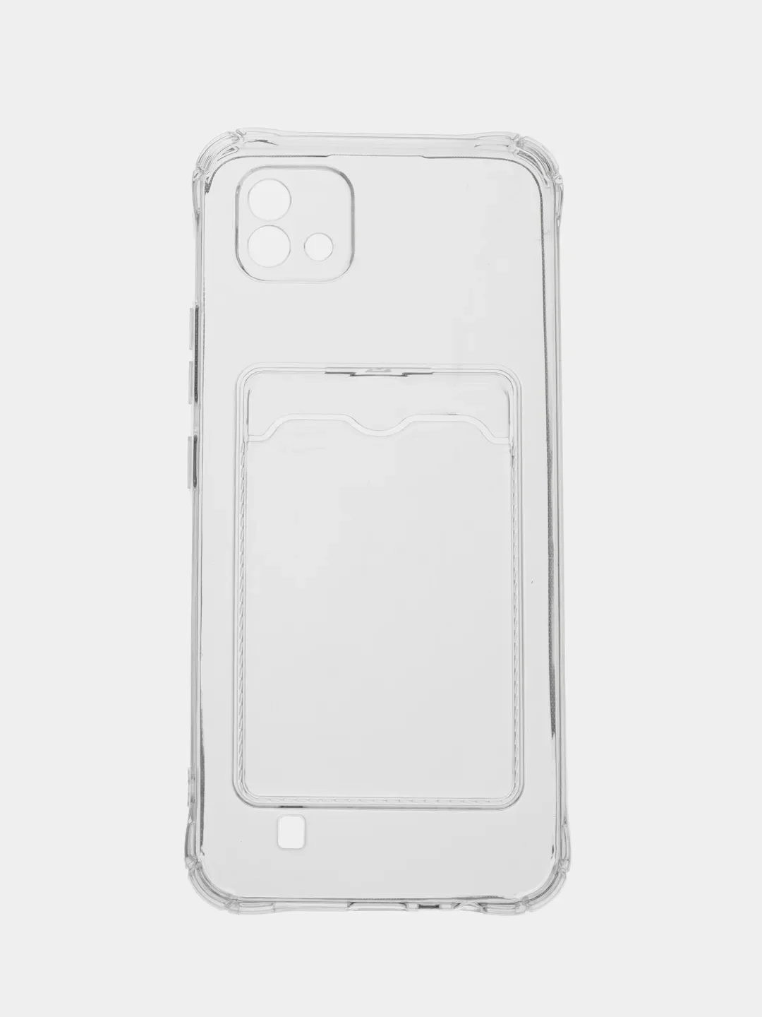 Красный силиконовый чехол для Realme C20 / C11 2021 (Реалми С20, С11 2021), с карманом, прозрачный