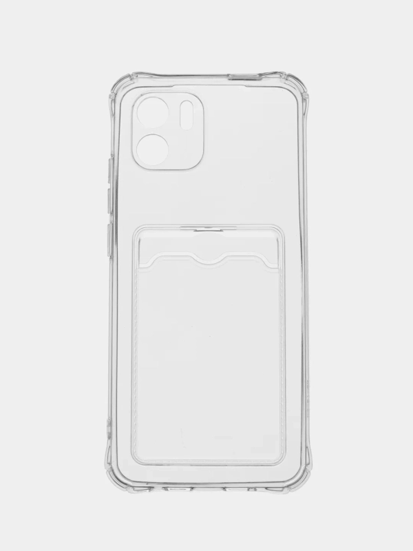 Силиконовый чехол Xiaomi Redmi A1, (Сяоми Редми А1), с карманом, прозрачный