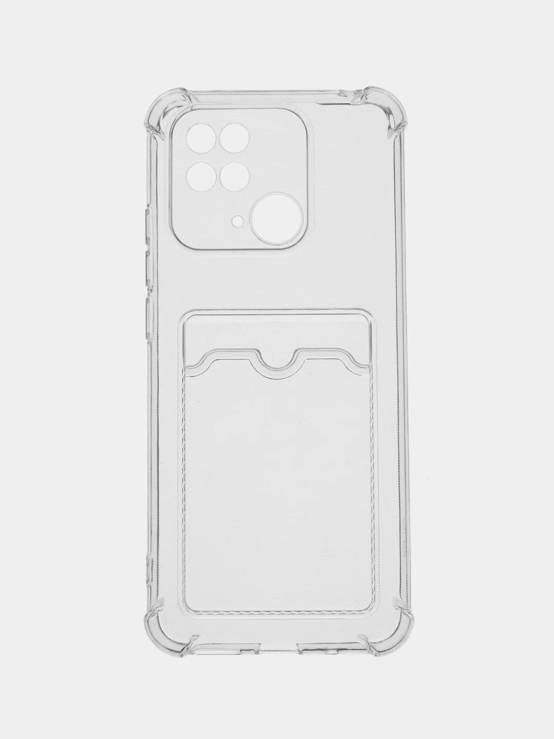 Желтый чехол для Xiaomi Redmi 10C, ( Редми 10С ), с карманом для карт, прозрачный