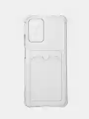 Силиконовый чехол для Xiaomi Redmi 10 (Редми 10), прозрачный, с карманом для карт
