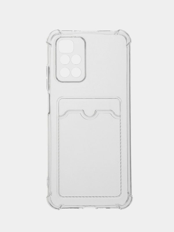 Силиконовый чехол для Xiaomi Redmi 10 (Редми 10), прозрачный, с карманом для карт
