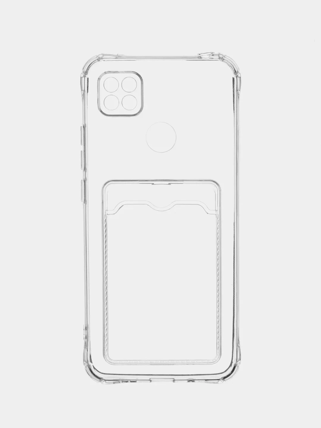 Силиконовый чехол Xiaomi Redmi 9C 10A, с карманом для карт, прозрачный