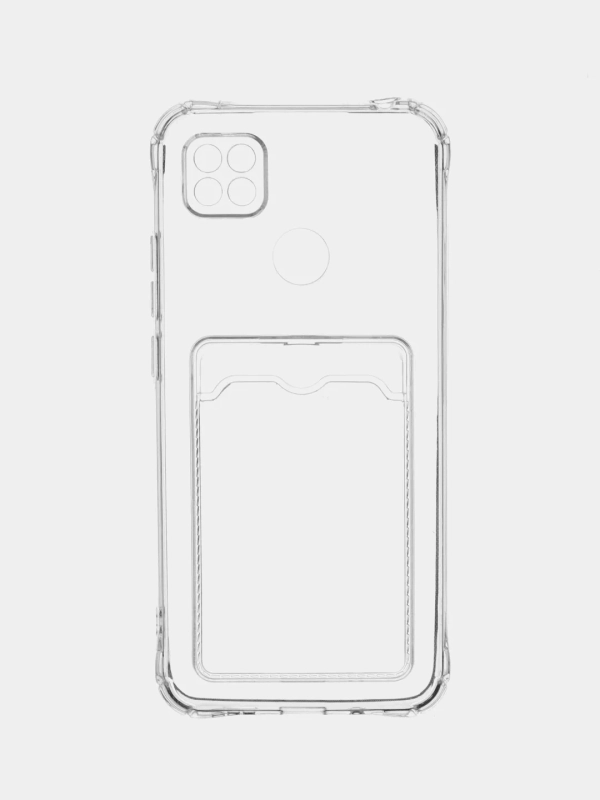 Силиконовый чехол Xiaomi Redmi 9C 10A, с карманом для карт, прозрачный