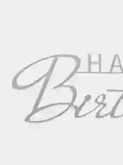 Серебряный топпер #Т59 "Happy Birthday" из акрила для украшения торта, боковой / торцевой
