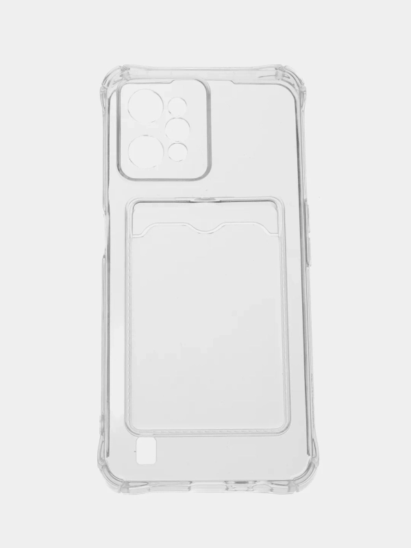 Силиконовый чехол для Realme C31 (Реалми С31), с карманом для карт, прозрачный