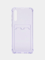 Силиконовый чехол для Samsung Galaxy A50, A30S, A50S, прозрачный, с карманом для карт