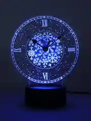Ночник 3D Новогодний с часами Снежинка