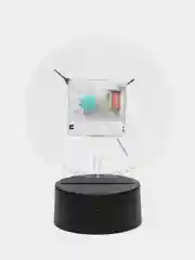 Ночник 3D Новогодний с часами Снежинка
