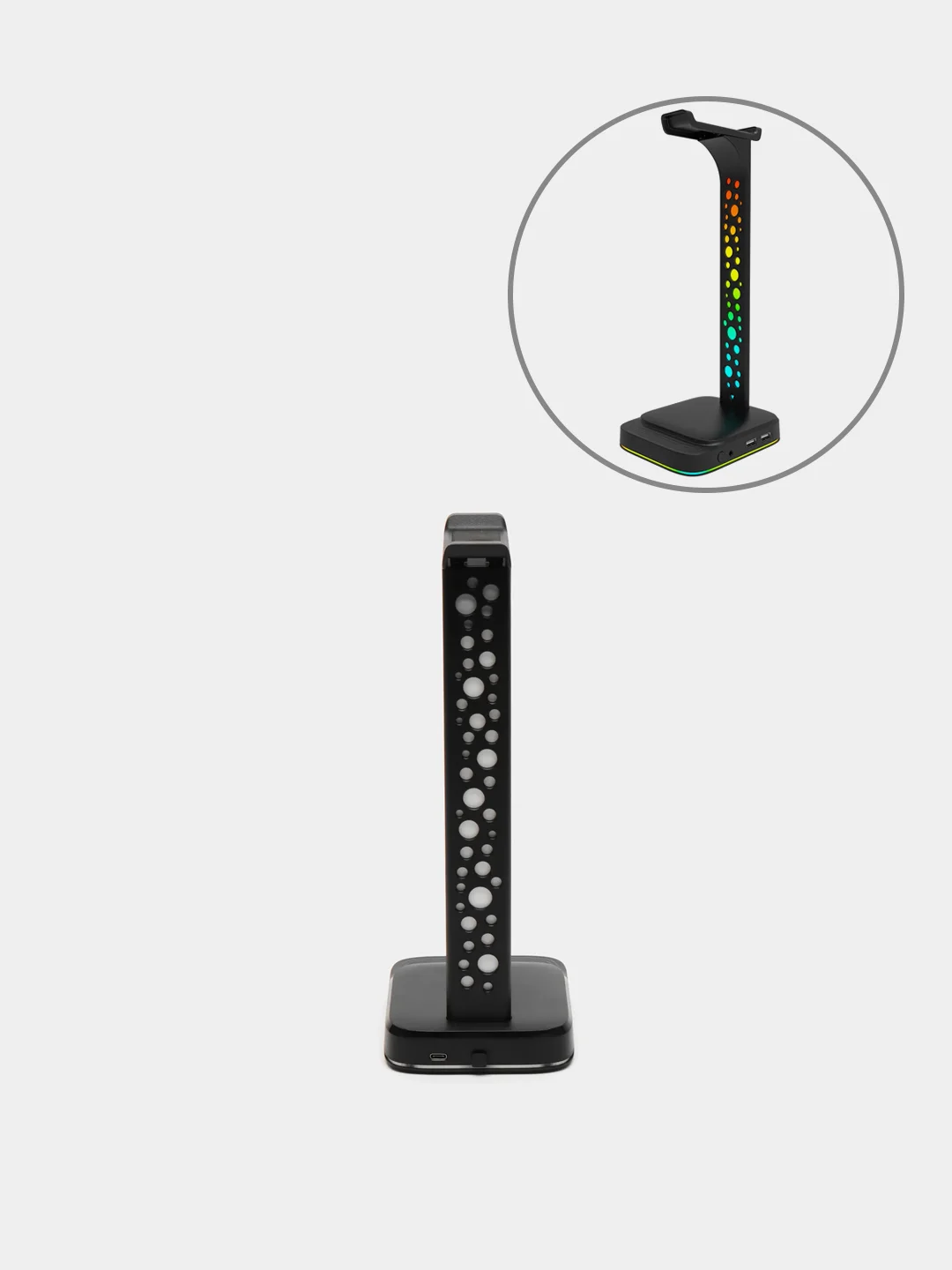 Подставка стойка для наушников RGB подсветкой и USB
